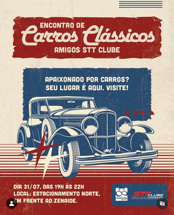 Encontro de Carros Clássicos retorna ao Uberlândia Shopping